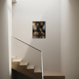 Ref.: 0010 -  Quadro 70 X 50 Preto com luz dourada