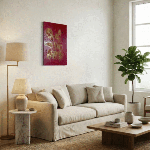 Ref. Quadro 70 X 50 Vermelho com Dourado